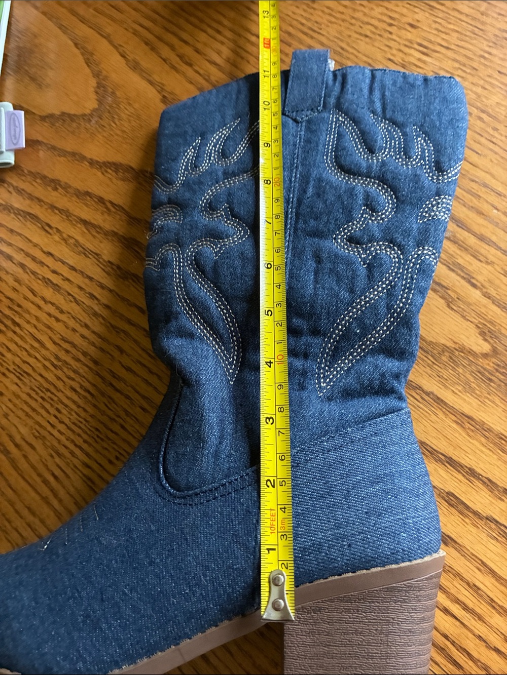 Forever Denim Western Cowboy Boots with Embroidered Detail size 6 - Picture 9 of 9